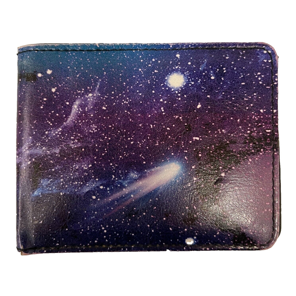 Buckle-Down Bi-Fold Mens Wallet Cosmic Galaxy Star Outer Space Faux Leather